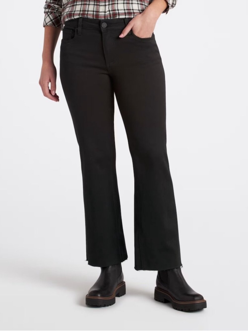 KUT from the Kloth Kelsey High Rise Fab Ab Ankle Flare Jeans Black Size 16